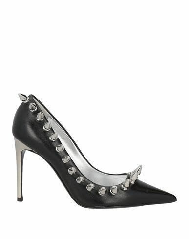 Moschino Woman Pumps Black Leather Cover