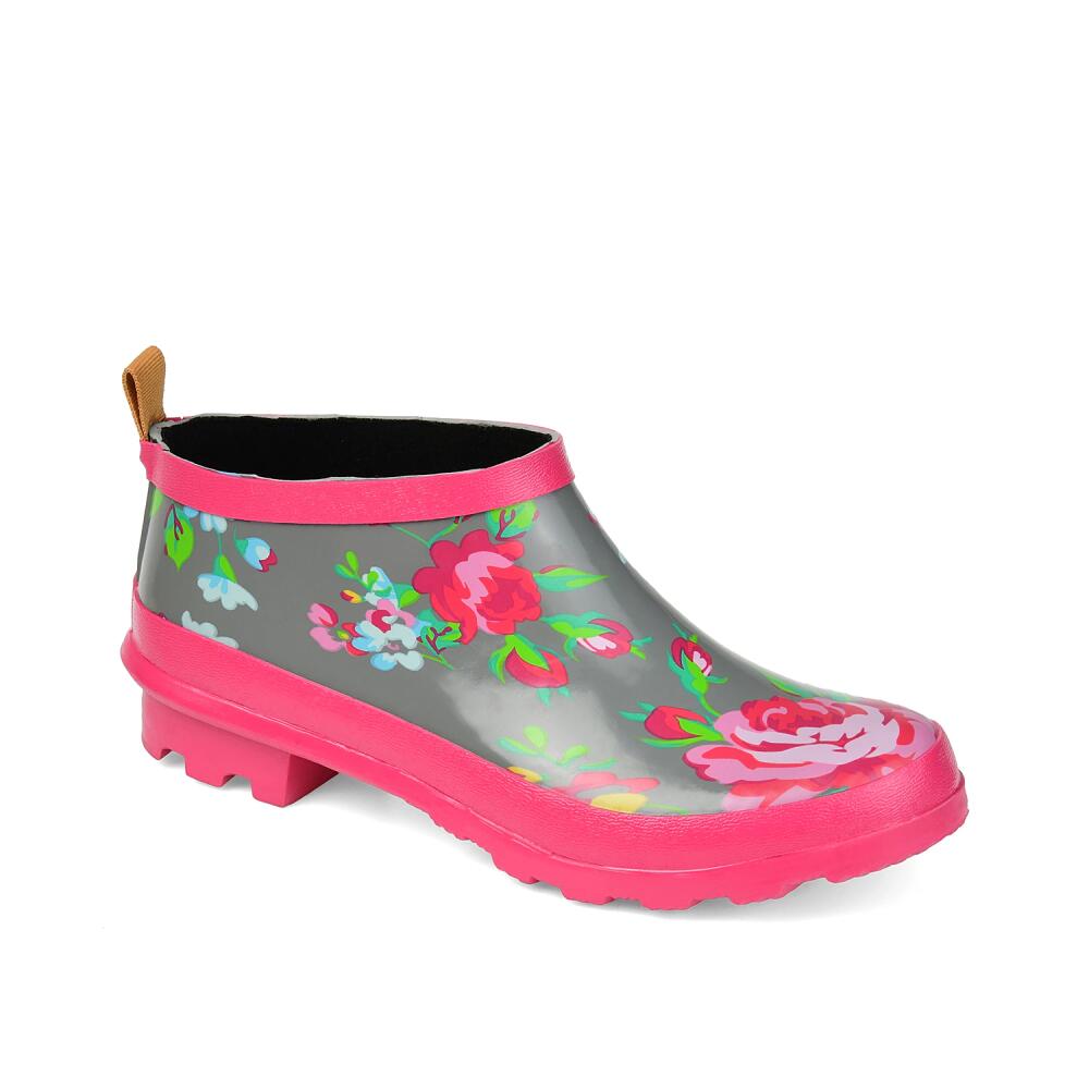 Journee Collection Rainer Rain Boot | Women's | Grey/Pink Floral Print Cover