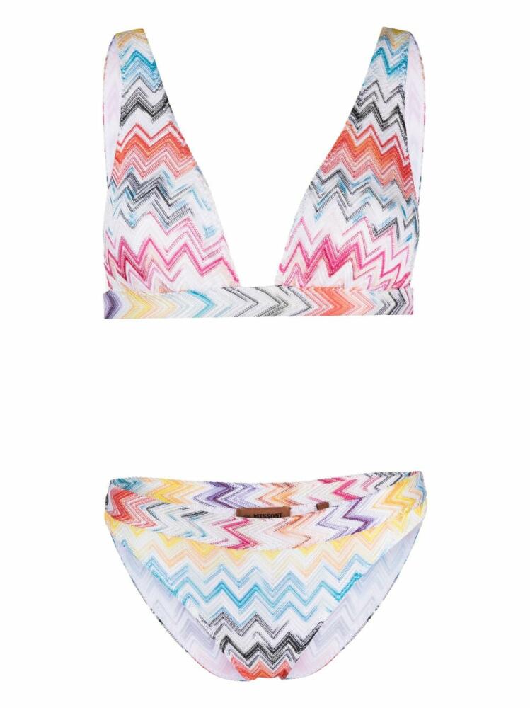 Missoni signature zig-zag woven bikini - White Cover