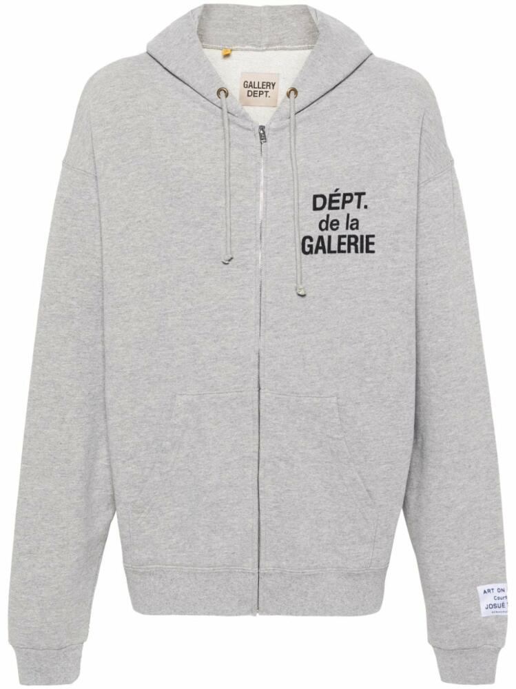 GALLERY DEPT. logo-print zip-up hoodie - Grey Cover