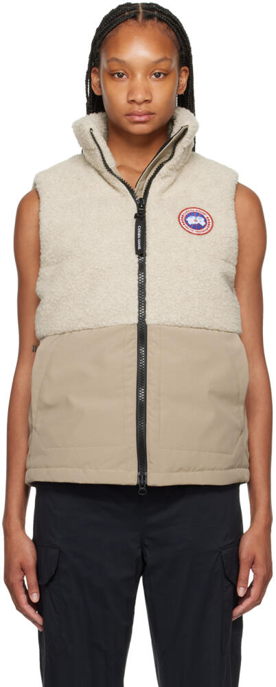 Canada Goose Beige Elora Down Vest Cover