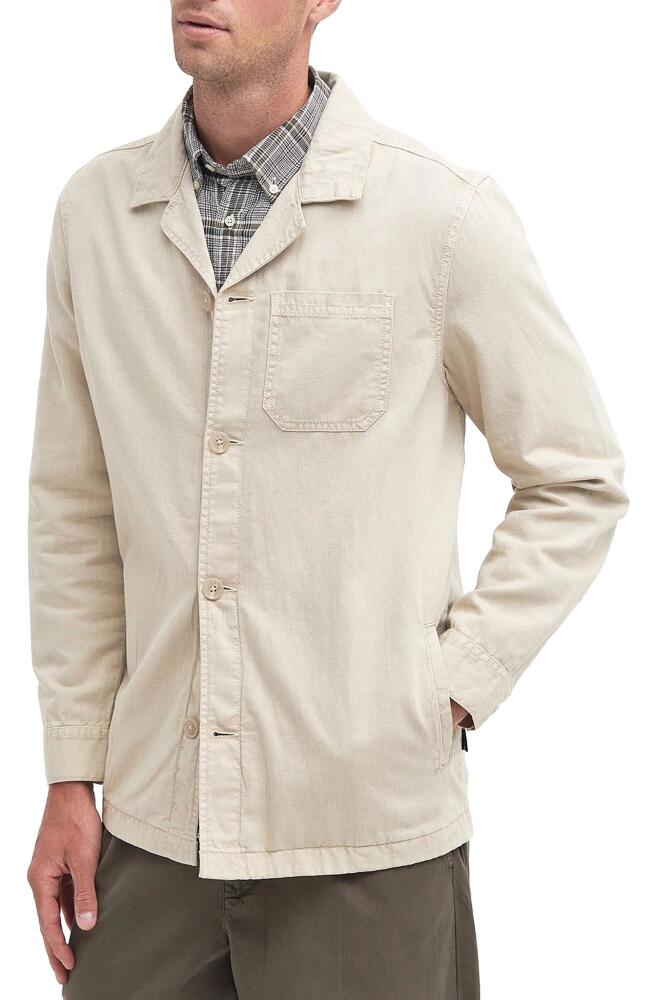 Barbour Melonby Cotton & Linen Overshirt in Mist Cover