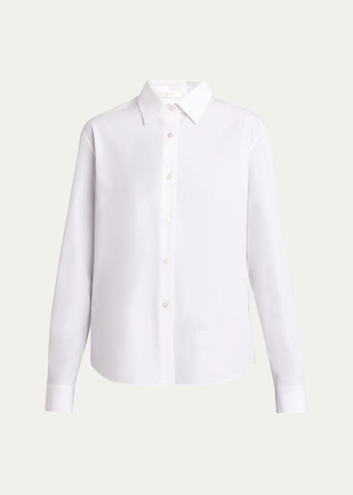 THE ROW Maigret Pearl-Buttoned Poplin Shirt Cover