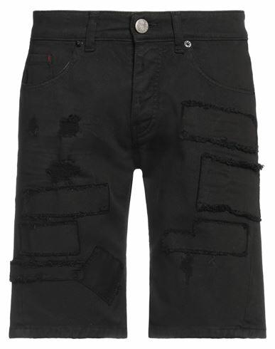 Pmds Premium Mood Denim Superior Man Denim shorts Black Cotton, Elastane Cover