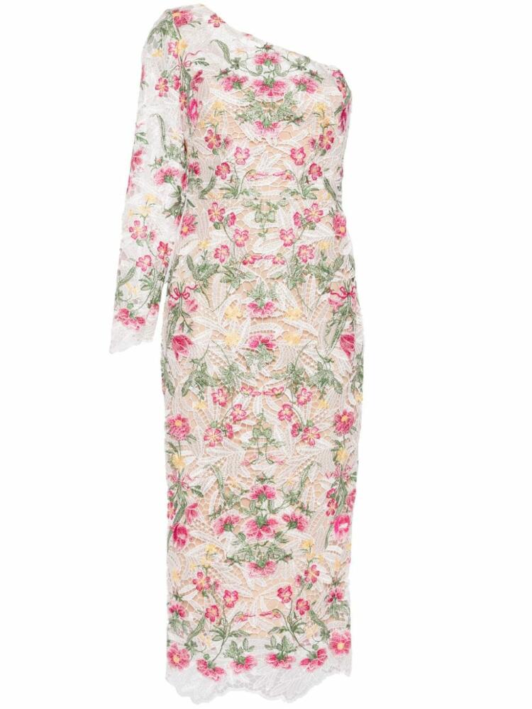 Marchesa Notte Alexis floral midi dress - White Cover