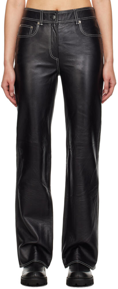 Stand Studio Black Sandy Leather Pants Cover