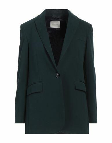 Circolo 1901 Woman Blazer Dark green Cotton, Elastane Cover