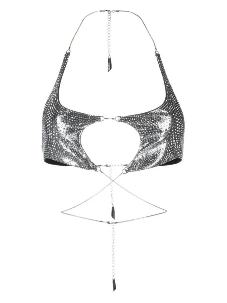 Mugler Star embellished bikini top - Silver Cover