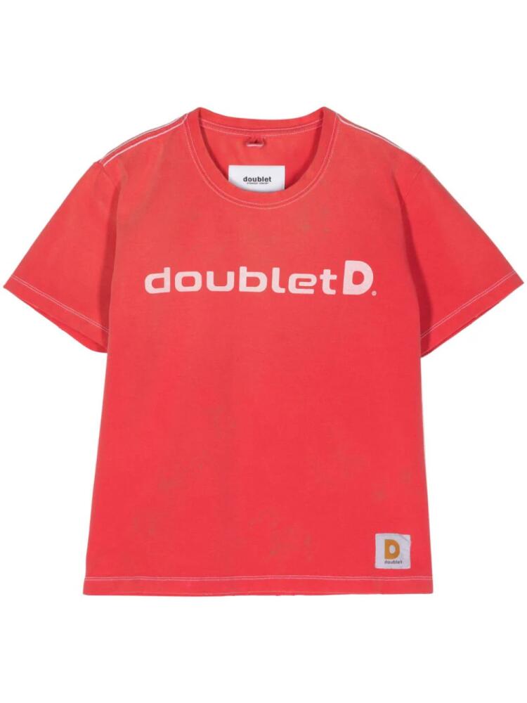 Doublet logo-print crew-neck T-shirt - Red Cover