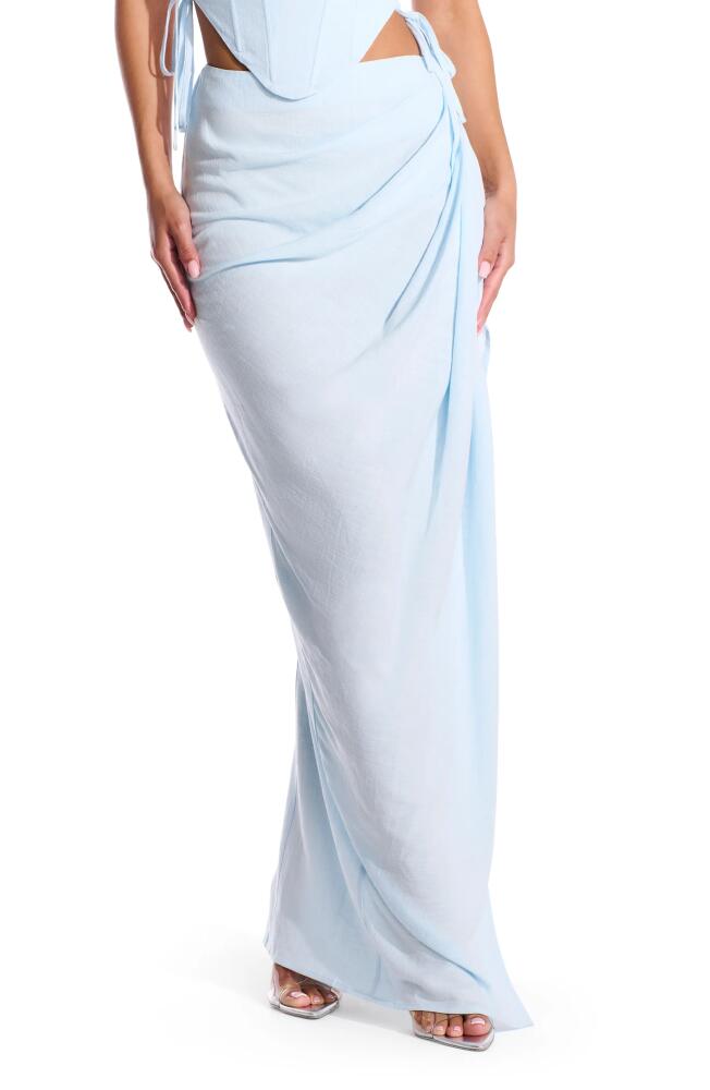 Naked Wardrobe Chic High Waist Maxi Skirt in Blue Smoke Cover