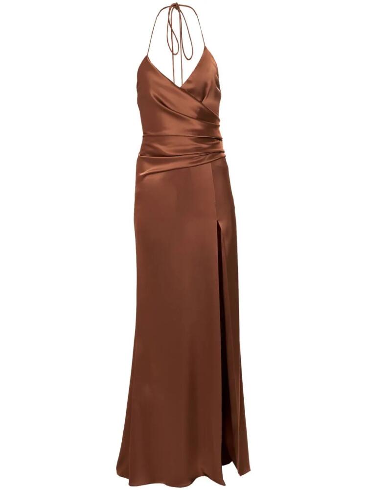 Carolina Herrera halterneck satin gown - Brown Cover