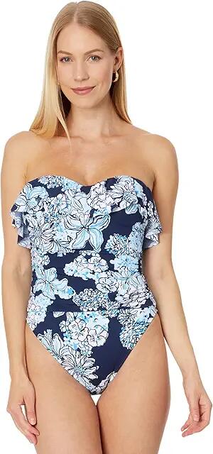 Lilly Pulitzer Rubyann One Piece (Low Tide Navy Bouquet All Day) Women's Swimsuits One Piece Cover