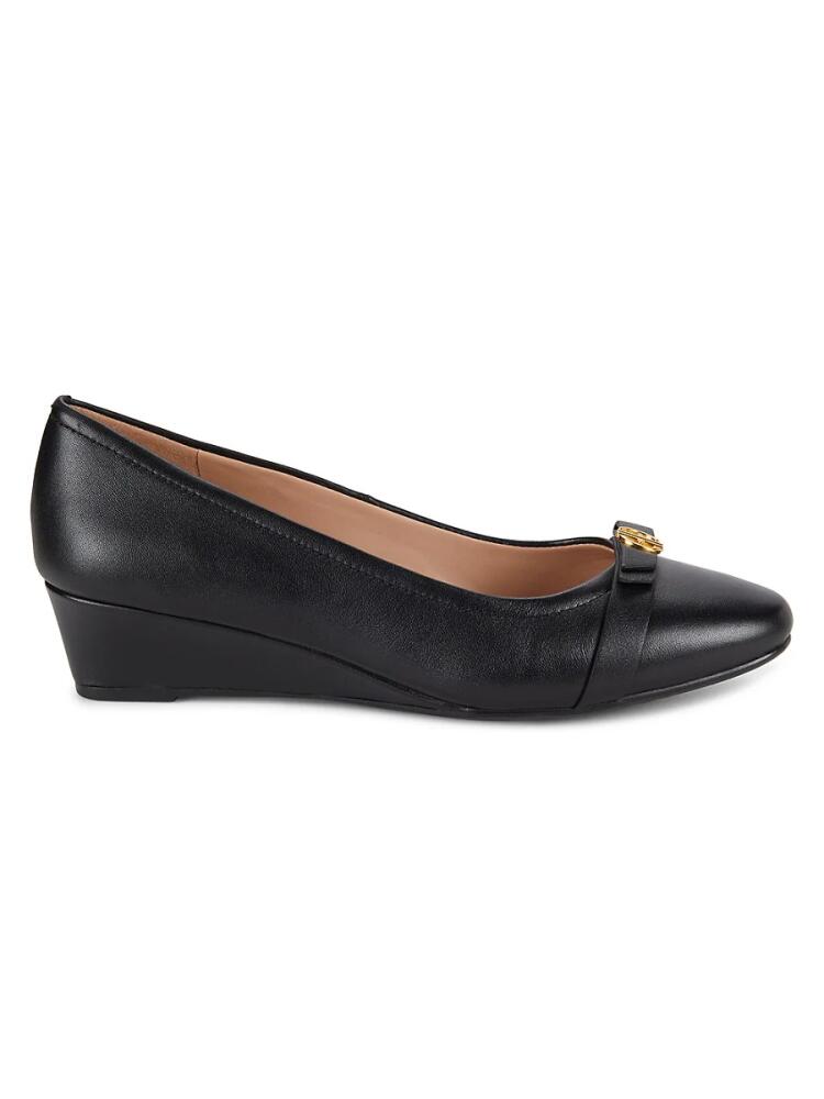 Cole Haan Women's Malta Leather Wedge Pumps - Black Cover