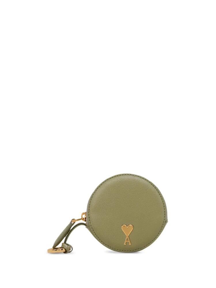 AMI Paris Paris Paris round leather purse - Green Cover