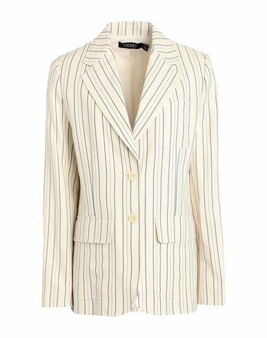 Lauren Ralph Lauren Woman Blazer Ivory Viscose, Cotton, Linen Cover