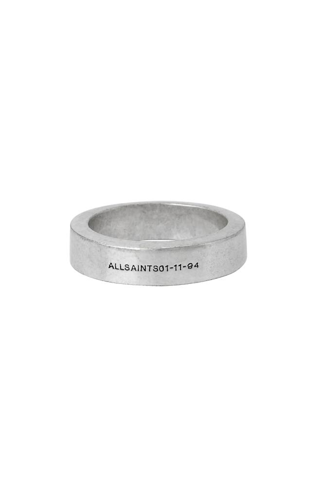 AllSaints Men's Smooth Sterling Silver Ring in Warm Silver Cover