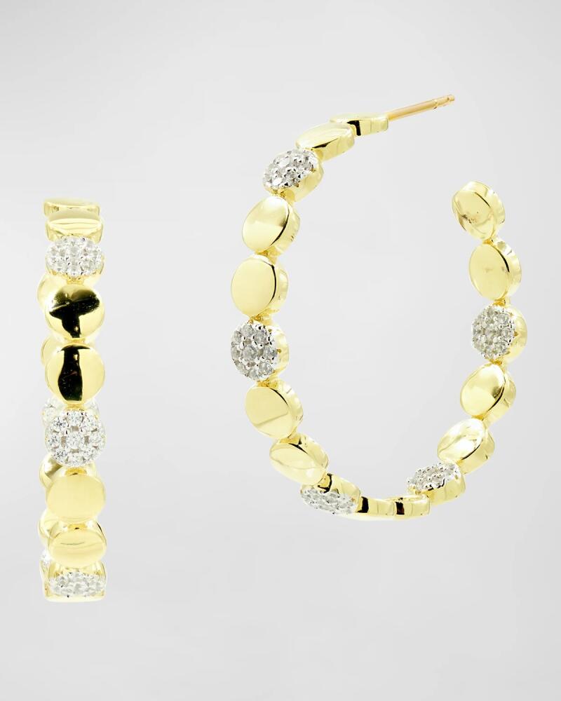 Freida Rothman Radiance Pave Station Hoop Earrings, 35mm Cover