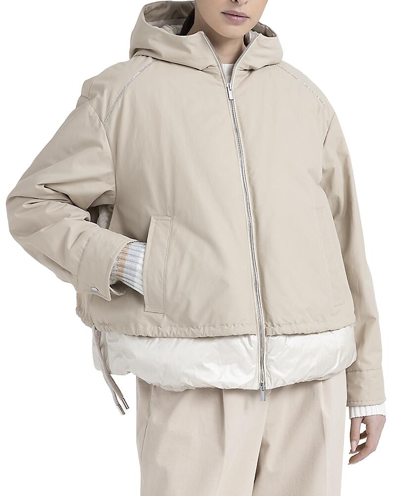 Peserico Down Hooded Puffer Coat Cover