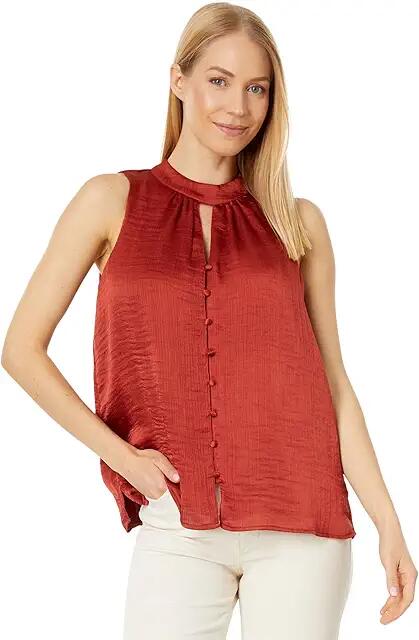 Vince Camuto Sleeveless Keyhole Blouse (Chili Oil) Women's Clothing Cover