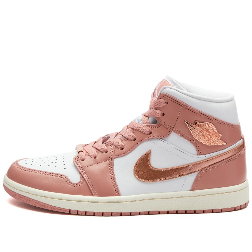 Air Jordan Women's 1 Mid SE Sneakers in Red Stardust/Metallic Copper Cover