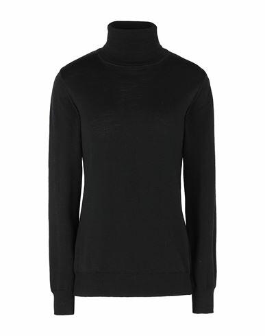 8 By Yoox Merino Wool Essential Roll-neck Sweater Woman Turtleneck Black Merino Wool Cover