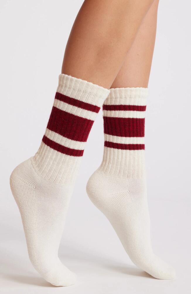 American Trench Mono Stripe Cotton Blend Crew Socks in Red Heather Cover