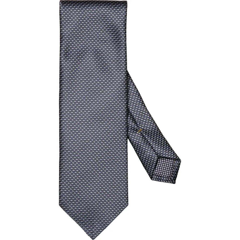 Eton Geometric Silk Jacquard Tie in Navy Blue Cover