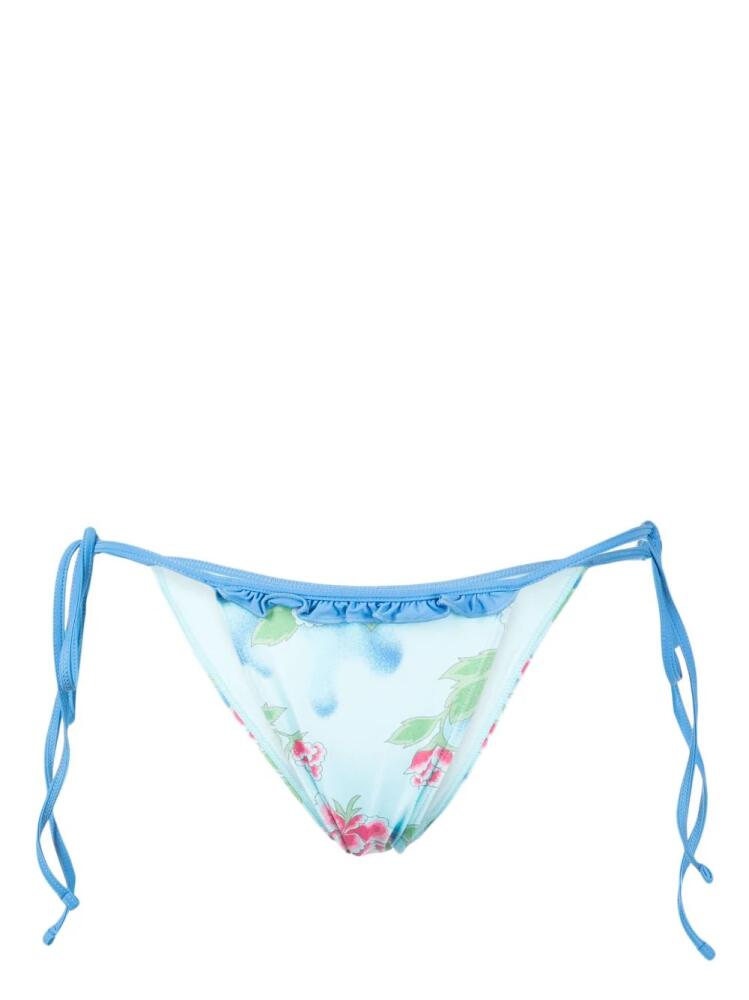 Frankies Bikinis Camilla floral-print bikini bottoms - Blue Cover