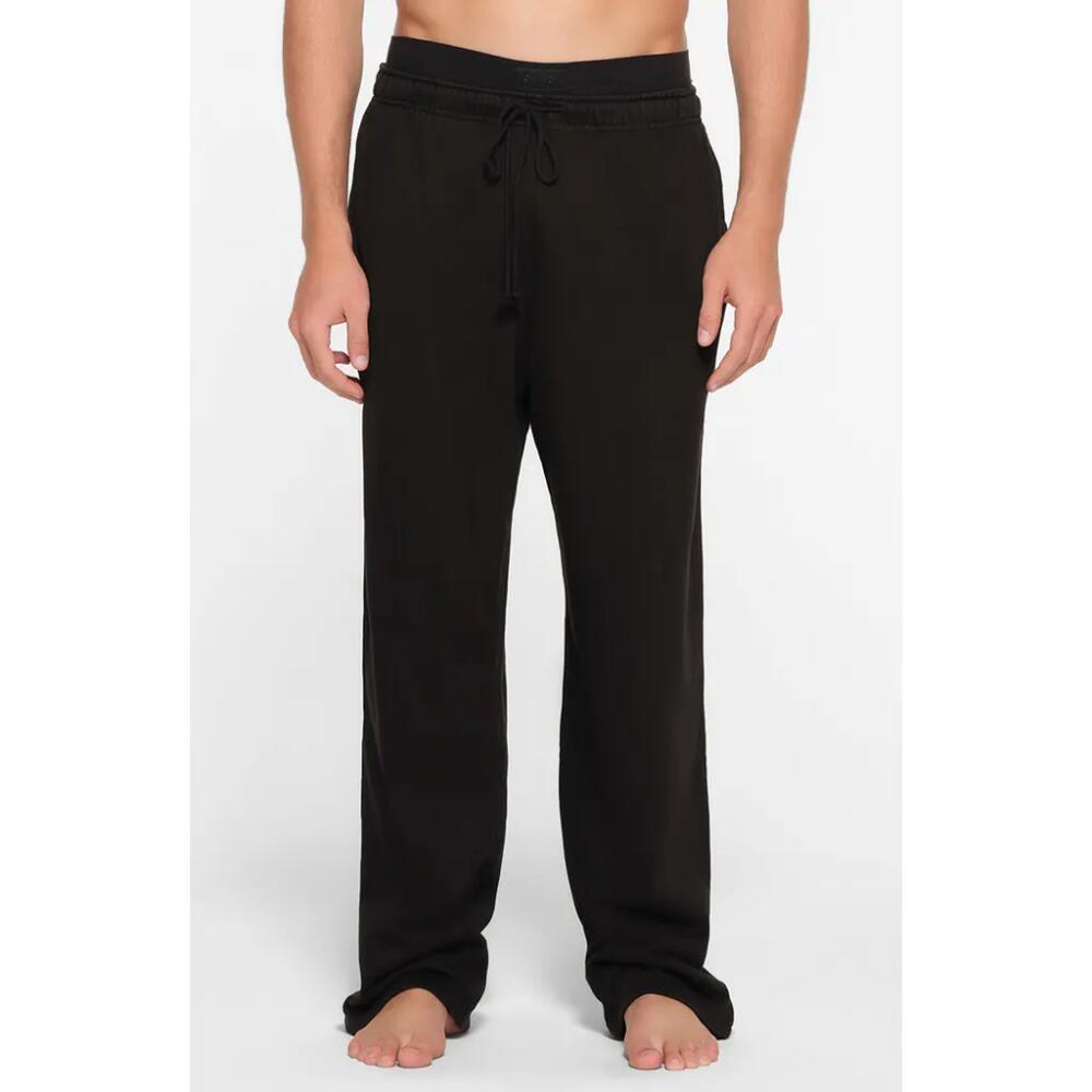 SKIMS Straight Leg Cotton Lounge Pants in Washed Obsidian Cover