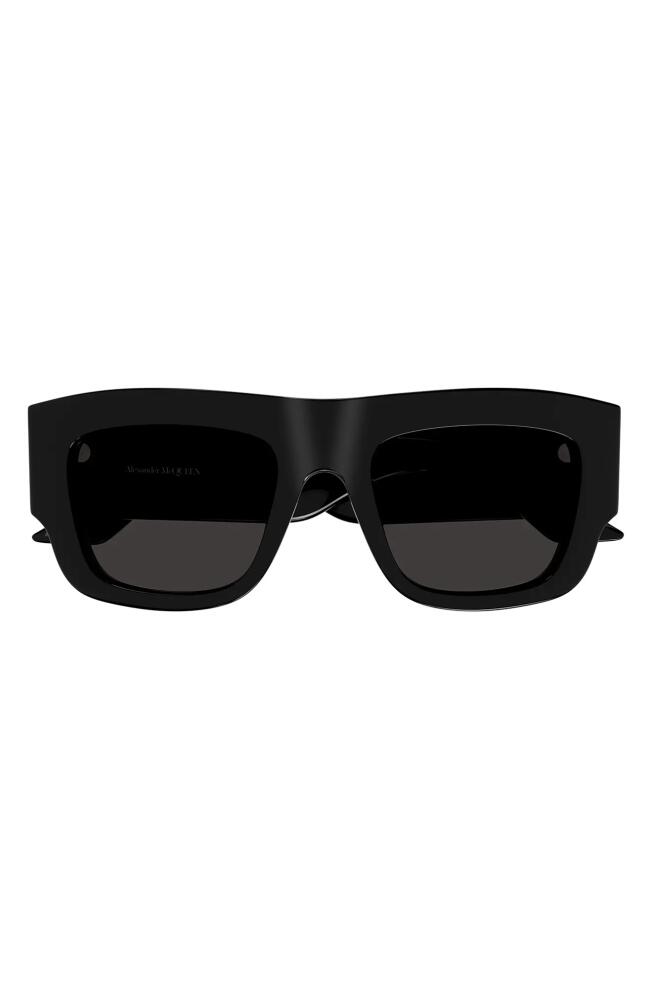 Alexander McQueen 53mm Square Sunglasses in Black Cover