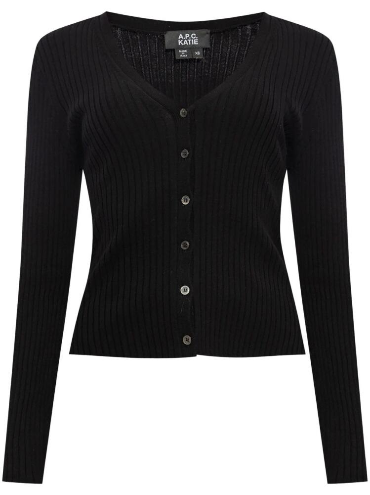 A.P.C. v-neck organic cotton cardigan - Black Cover