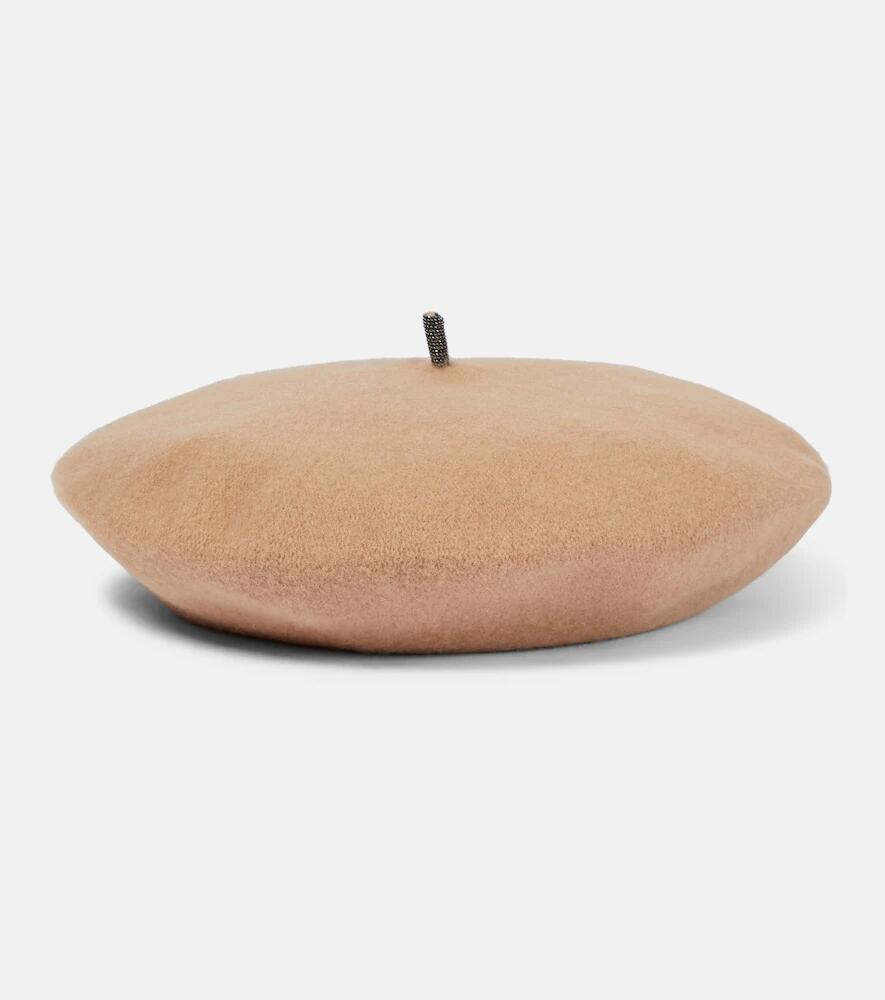 Brunello Cucinelli Monili-embellished wool beret Cover