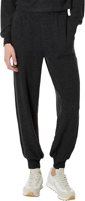 Madewell Brushed Jersey Jogger Pants (Heather True Black) Women's Clothing Cover