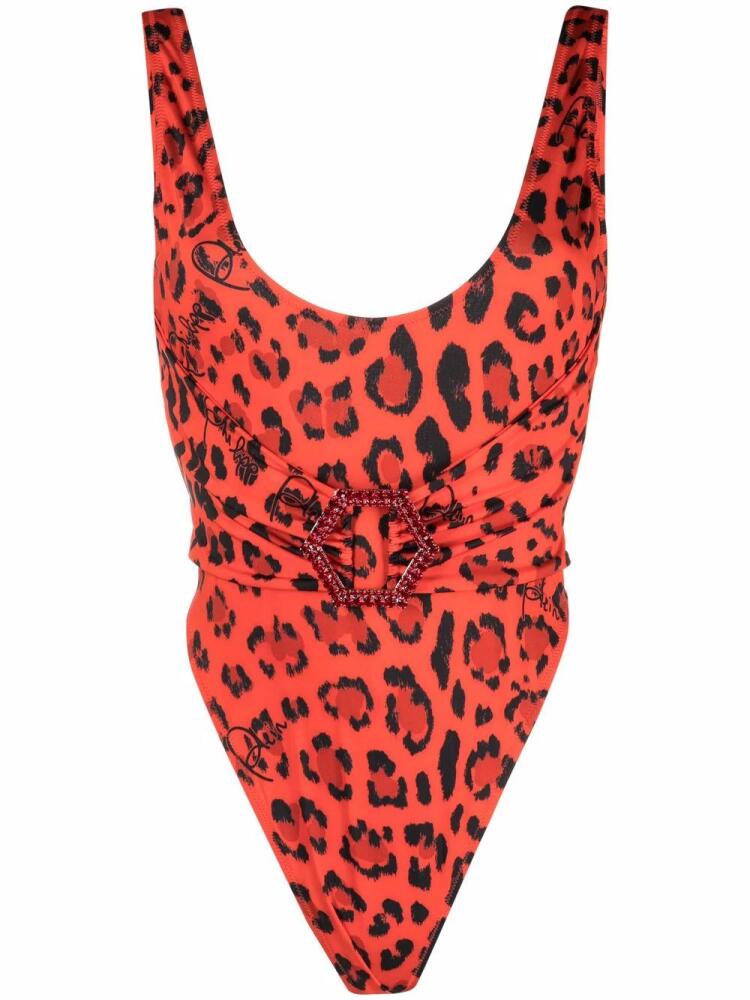 Philipp Plein leopard-print swimsuit - Red Cover