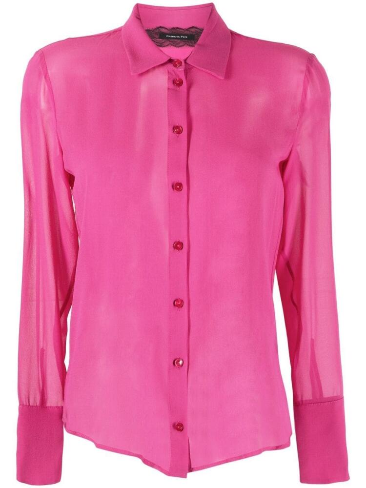 Patrizia Pepe semi-sheer silk shirt - Pink Cover