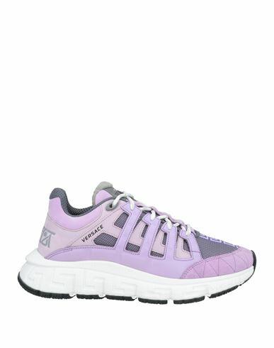 Versace Woman Sneakers Light purple Calfskin, Textile fibers Cover