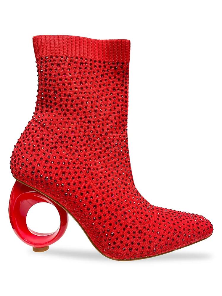 Lady Couture Women's Barbie Rhinestone Studded Sock Boots - Red Cover