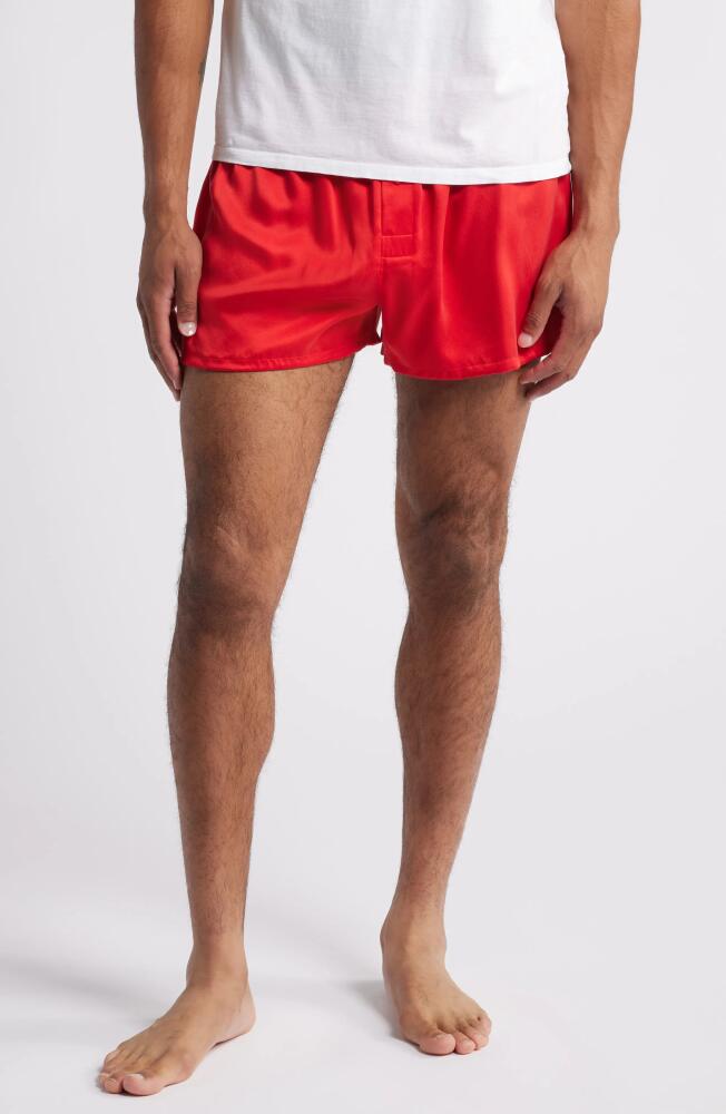 Lunya Washable Silk Boxer Shorts in Pure Carmine Cover