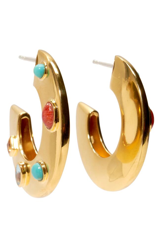 Lizzie Fortunato Saucer Multistone Dot Hoop Earrings in Gold Cover