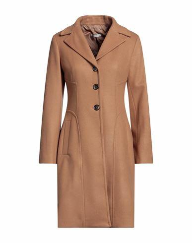 Biancoghiaccio Woman Coat Camel Acrylic, Polyethylene, Wool Cover