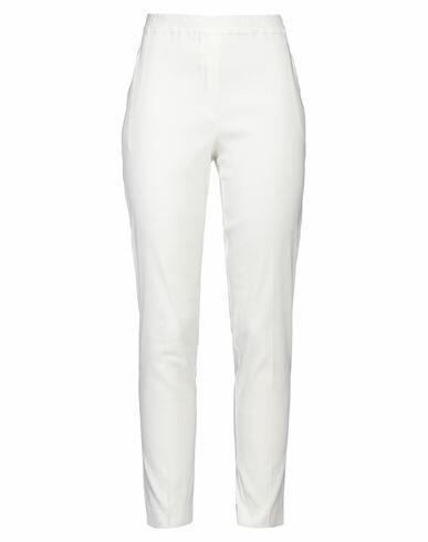 D. exterior Woman Pants White Linen, Elastane Cover