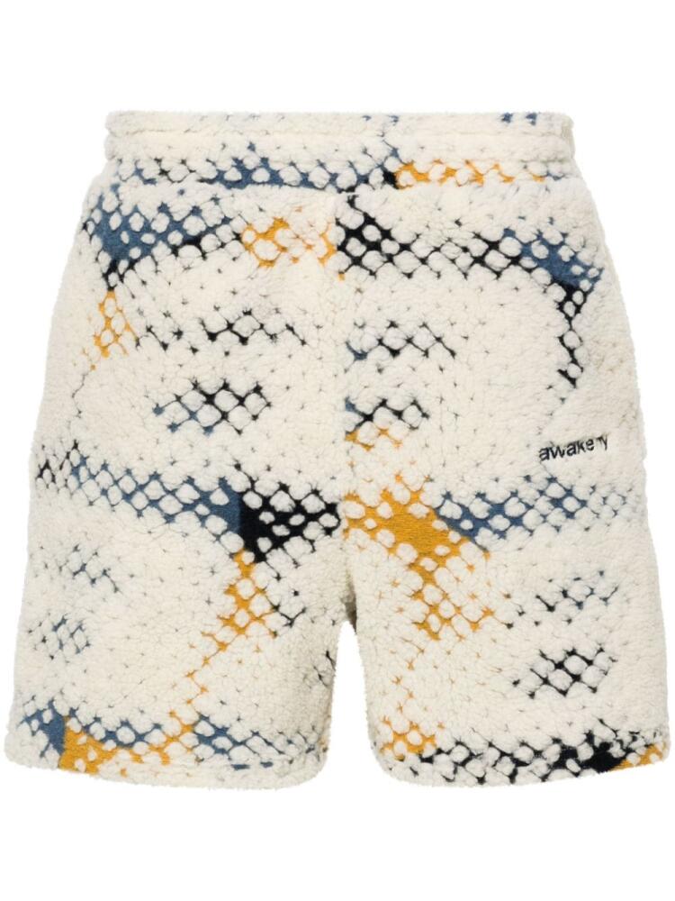 Awake NY Printed A fleece shorts - Neutrals Cover