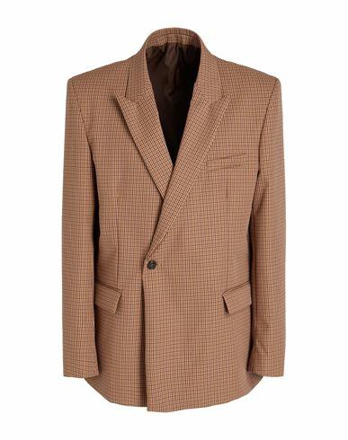 8 By Yoox Double-breasted Cotton Twill Blazer Man Blazer Camel Cotton, Polyamide, Elastane Cover