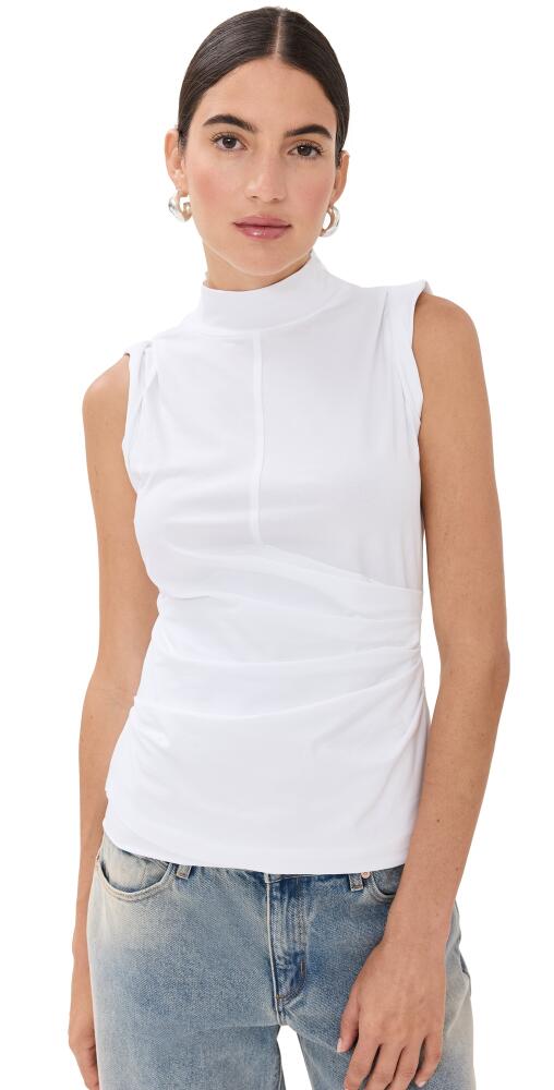 3.1 Phillip Lim Draped Mock Neck Tank White Cover