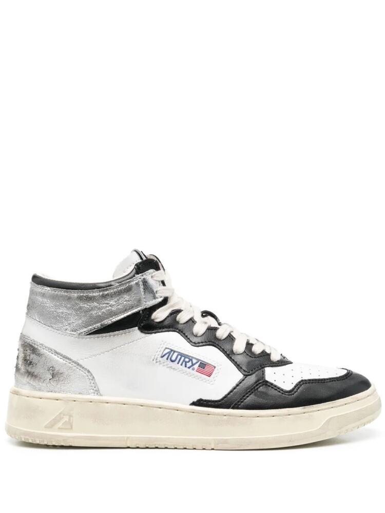 Autry distressed high-top sneakers - White Cover