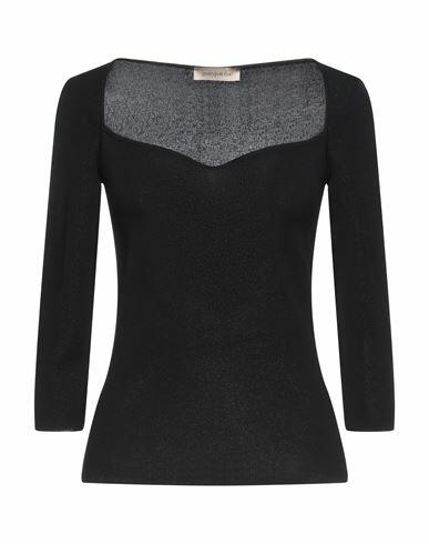 Gentryportofino Woman Sweater Black Viscose, Polyester Cover