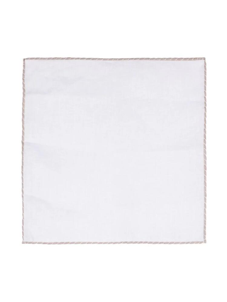 Eleventy embroidered-edge detail scarf - White Cover