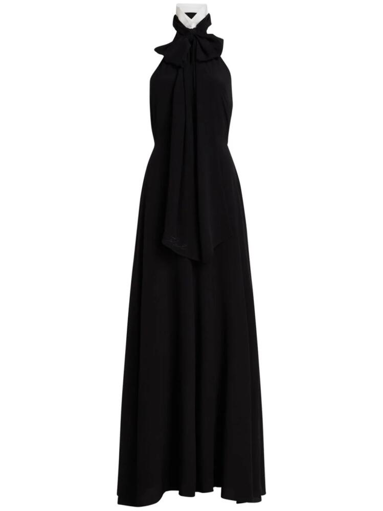 Karl Lagerfeld Archive bow-tie maxi dress - Black Cover