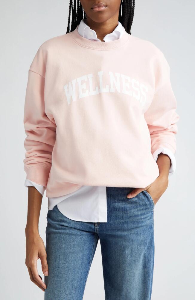 Sporty & Rich Wellness Cotton Graphic Sweatshirt in Ballet Cover