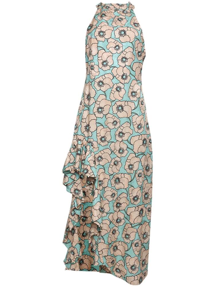 Agua By Agua Bendita Gerbera floral-print dress - Blue Cover